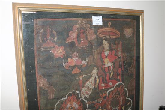 A 19th century Tibetan thangka, 54 x 40cm